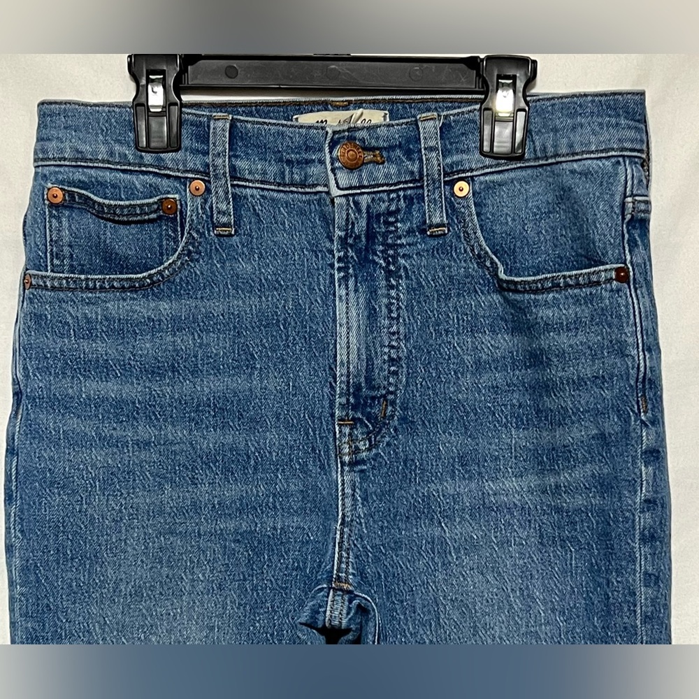 Madewell The Perfect Vintage Jean High Rise Raw Hem Denim Straight Leg - Picture 6 of 15